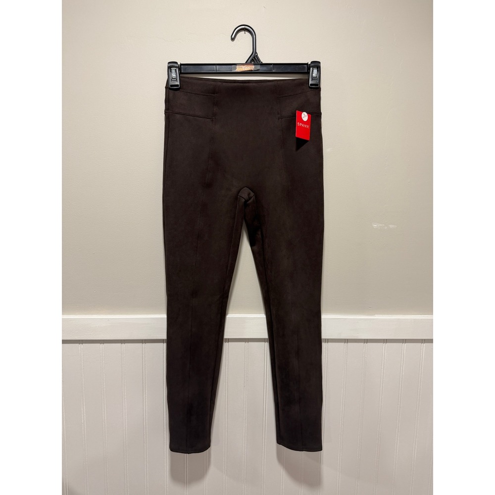 Spanx Faux Suede Leggings Chocolate Brown Fall Casual Women Size Small Petite
